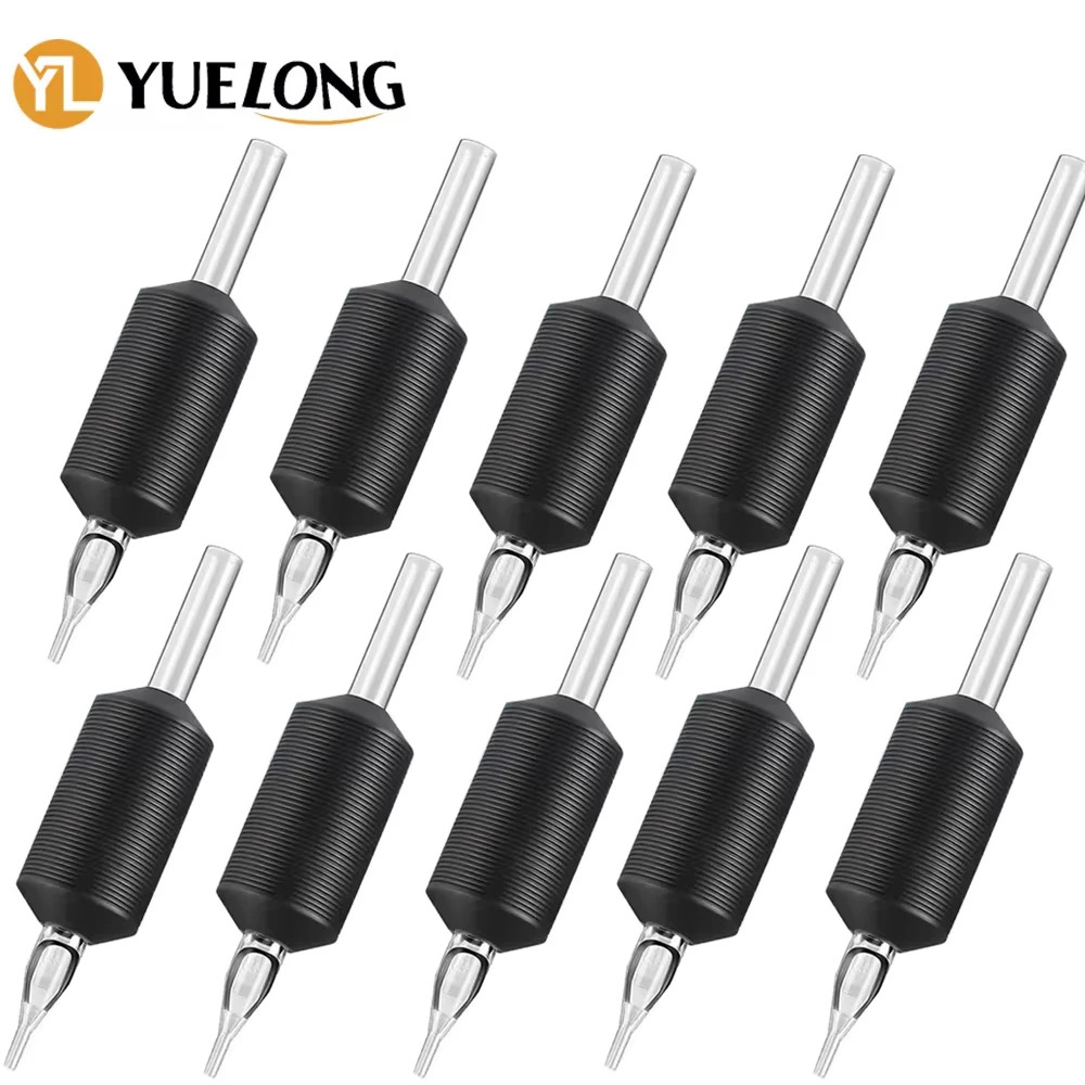 5PCS 25MM Black Disposable Tattoo Grips Sterile Soft Silicone Tattoo Grips Tubes 3R 5R 7R 9R 11R Plastic Tattoo Tubes