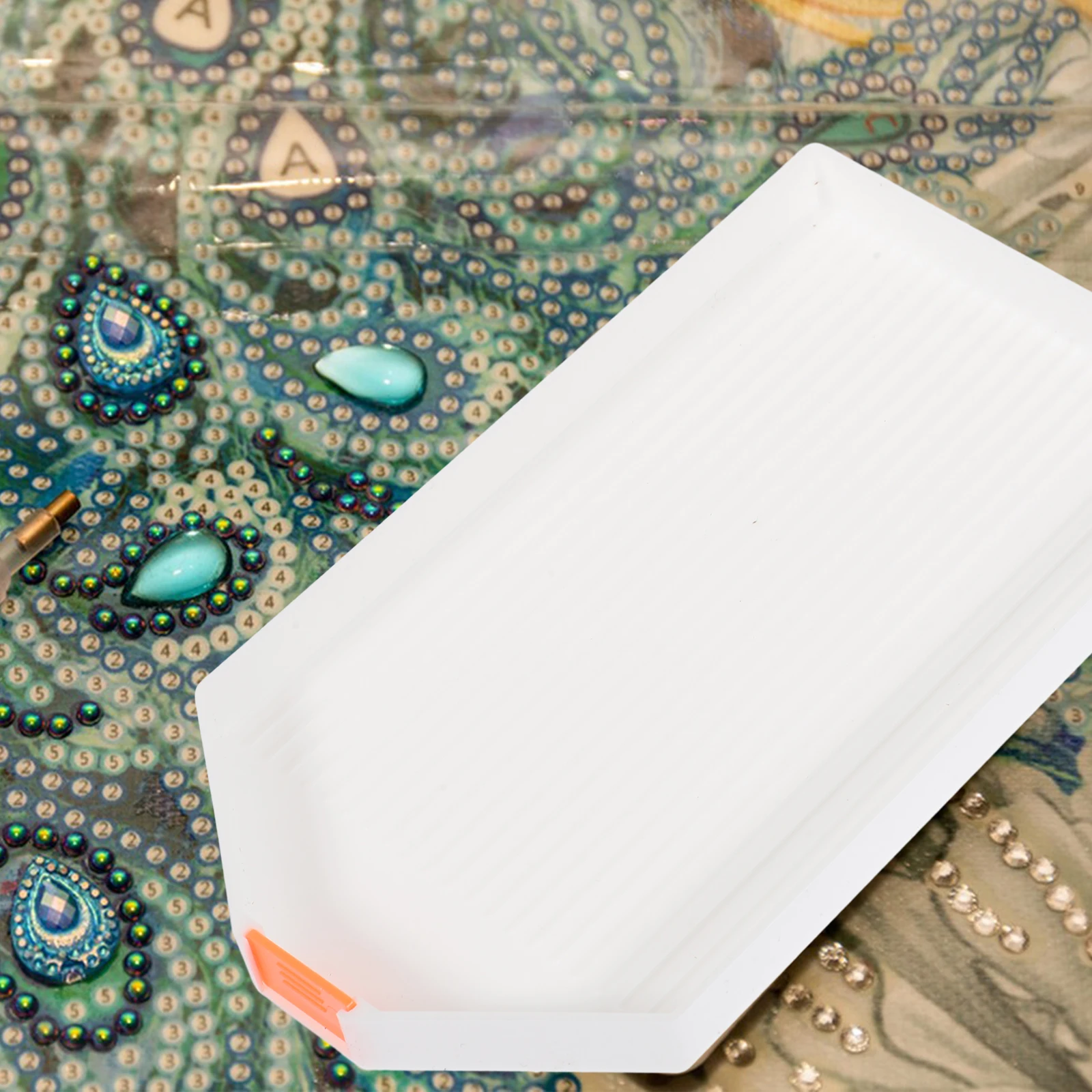 

10pcs Diamond Stitch Sorting Tray Smooth Easy To Wash Flexible Durable For Storing Gems Phone Nail Art Decorations Diamond Beads