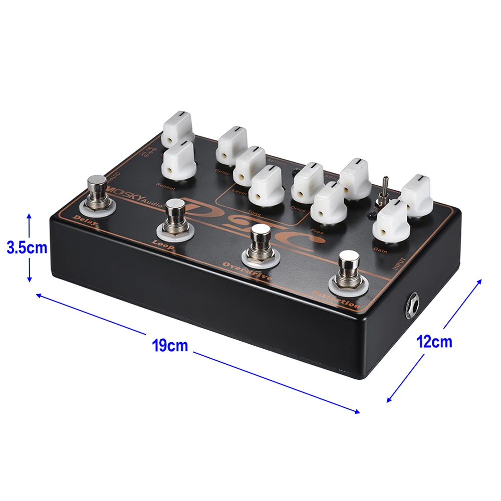 DTC 4-in-1 Electric Guitar Effects Pedal Distortion Overdrive Loop Delay Effect Electric Guitar Bass Accessories