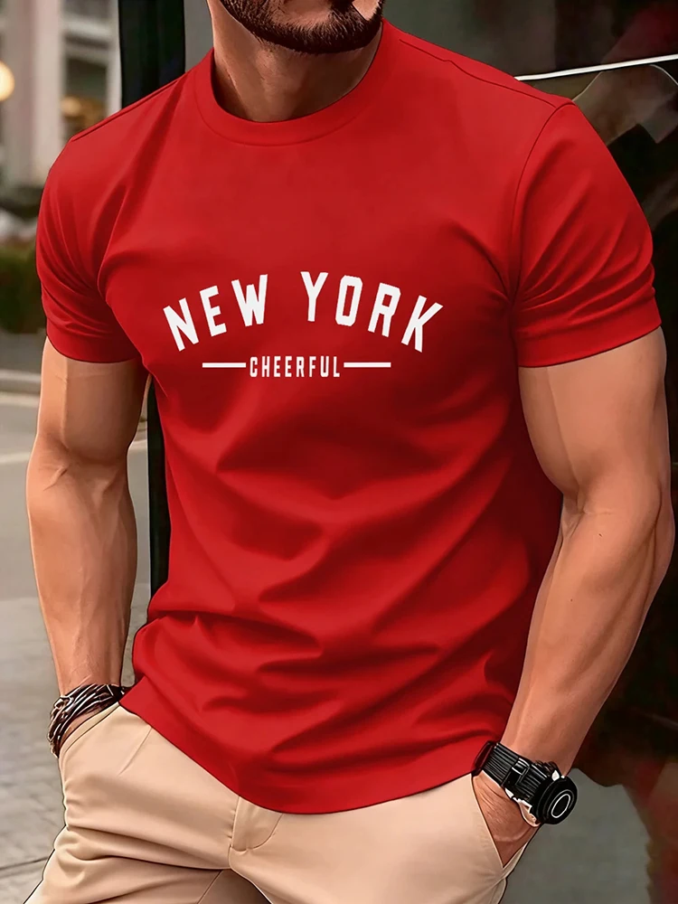 Herren T-Shirt Hochwertig 100% Baumwolle Kurzarm-Oberteil Sommer Täglich Lässige Mode Kurzarm-Shirt für Männer Zuhause Outdoor Komfort-T-Shirt – Detail 8