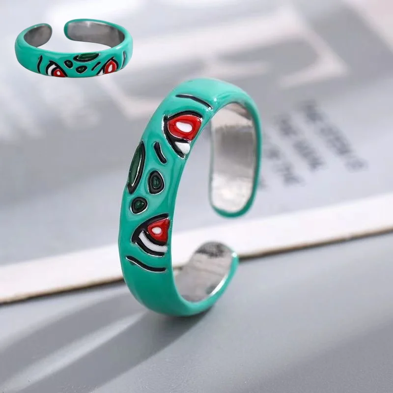 

Pokémon Bulbasaur Adjustable Ring Jewelry Ornaments Cartoon Anime Teen Couple High-Looking Fashion Peripheral Birthday Gift