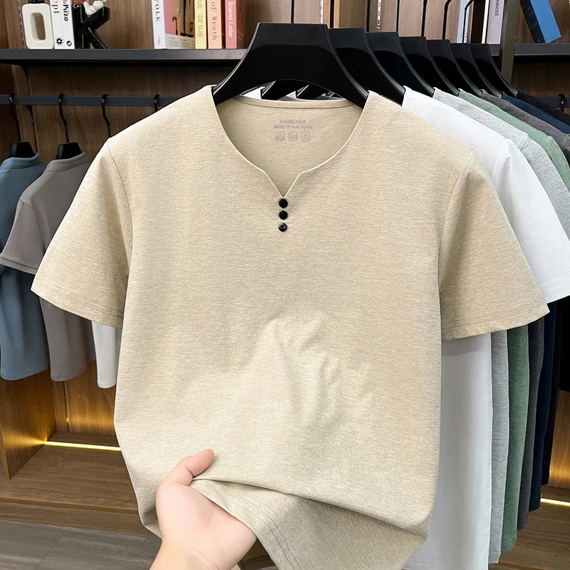 Herren Casual Henley-T-Shirts Kurzarm Weich Atmungsaktiv Modische Oberteile für Männer Tägliches Tragen Streetwear Outdoor-Aktivitäten