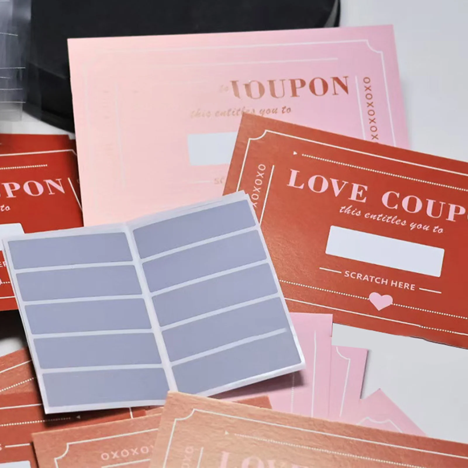 Scratch-Off Love Coupons 20 Pieces Scratch Valentines Day Card DIY Valentine's Day Love Coupons Creative Gifts for Boyfriends view 6