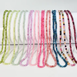 Yumfeel 3mm Exquisite Natural Stone Beads Choker Necklaces Bohemian Tourmaline Peridot Blue Apatite Women Friendship Jewelry