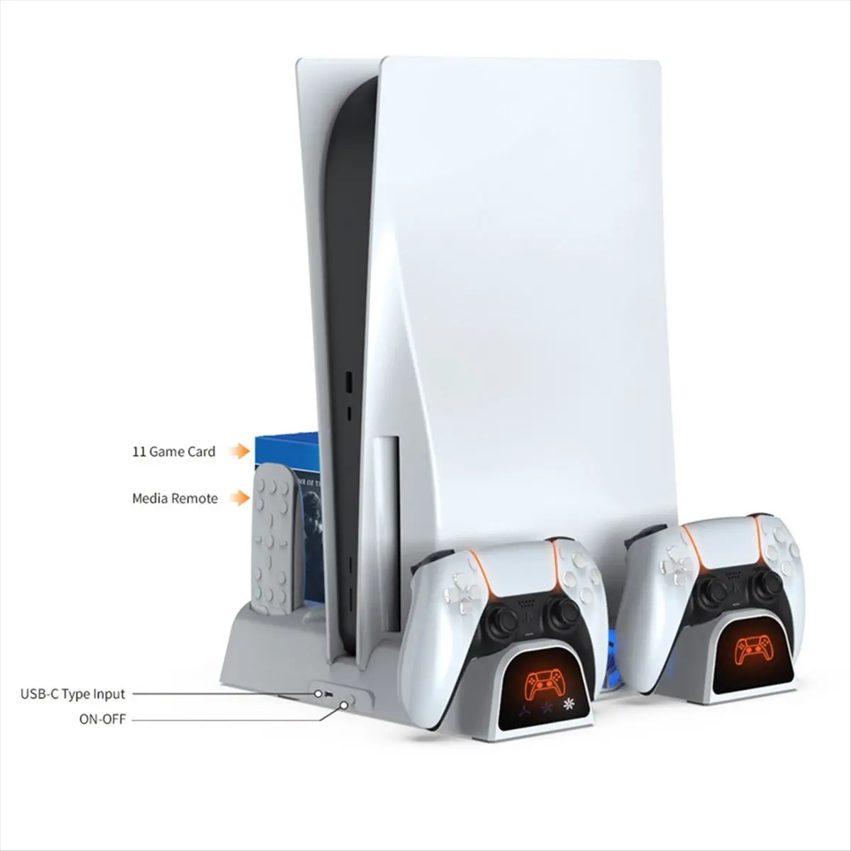 【Fast Delivery】-2061-For Slim Stand Base and Cooling Fan Charger with Disc Storage for Console Accessories Dock