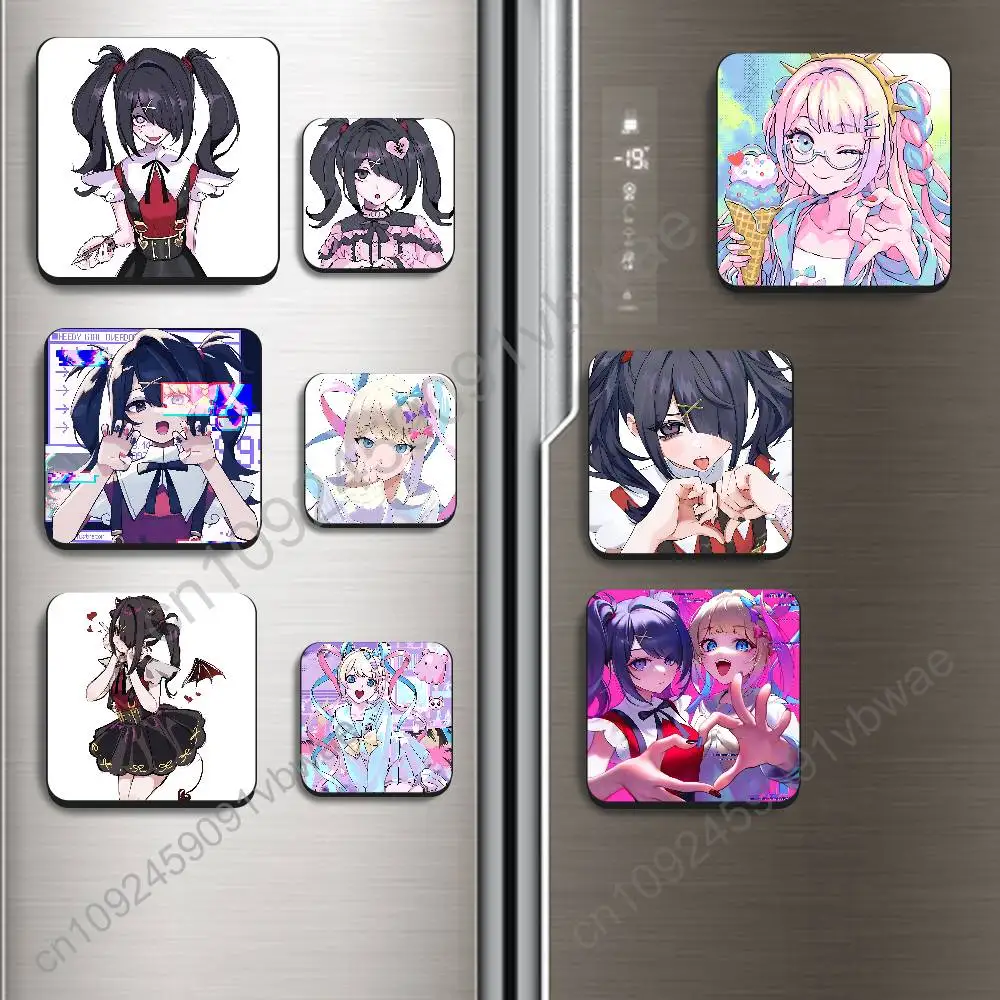 NSO Sweet and Cool Needy Streamer Overload Black Square Plastic Fridge Magnet, for Magnetic Sticker No Trace Left, Durable
