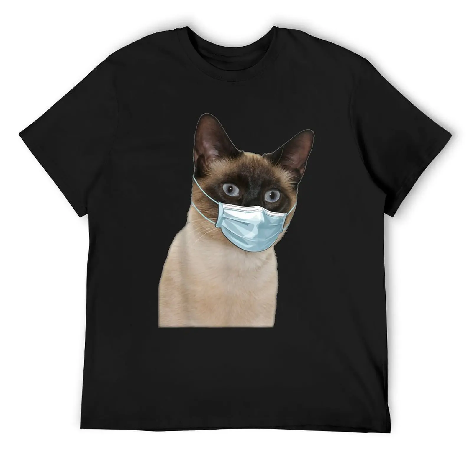 Siamese Cat Wearing Cat Face Mask Love Siamese Funny Gift T-Shirt anime clothes shirts graphic tee tops T-shirt men