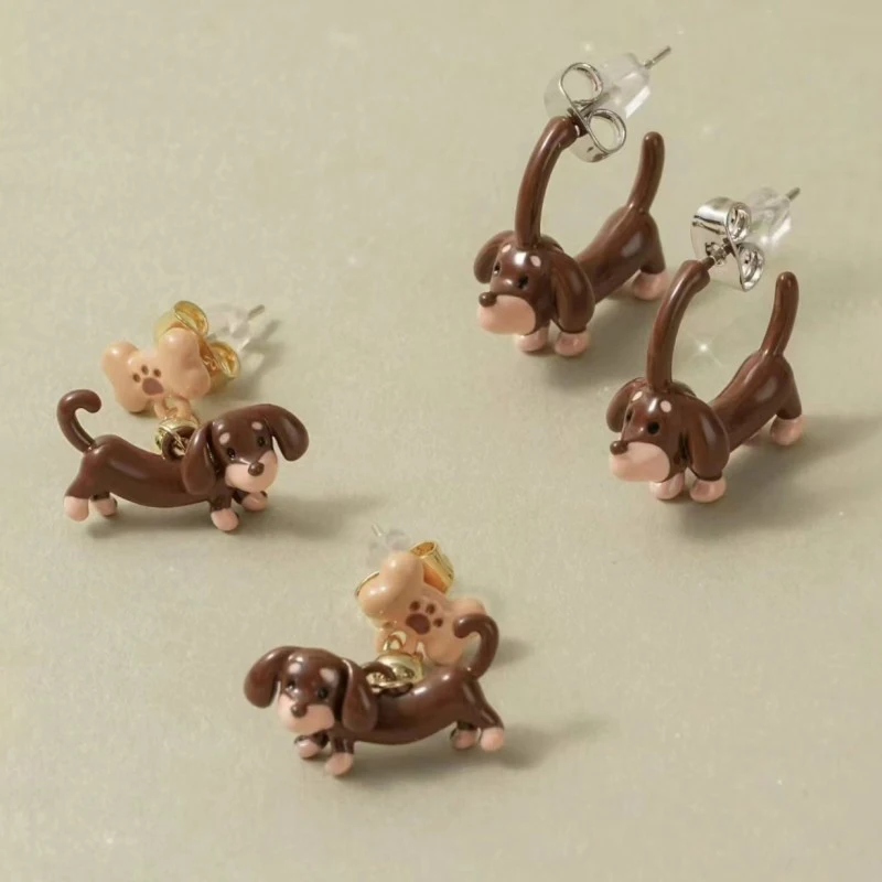 

Cartoon Dachshund Series Cute Earrings Funny Dachshund Dog Design Small Hoop Earrings Girls Statement Jewelry 2024 New Earring