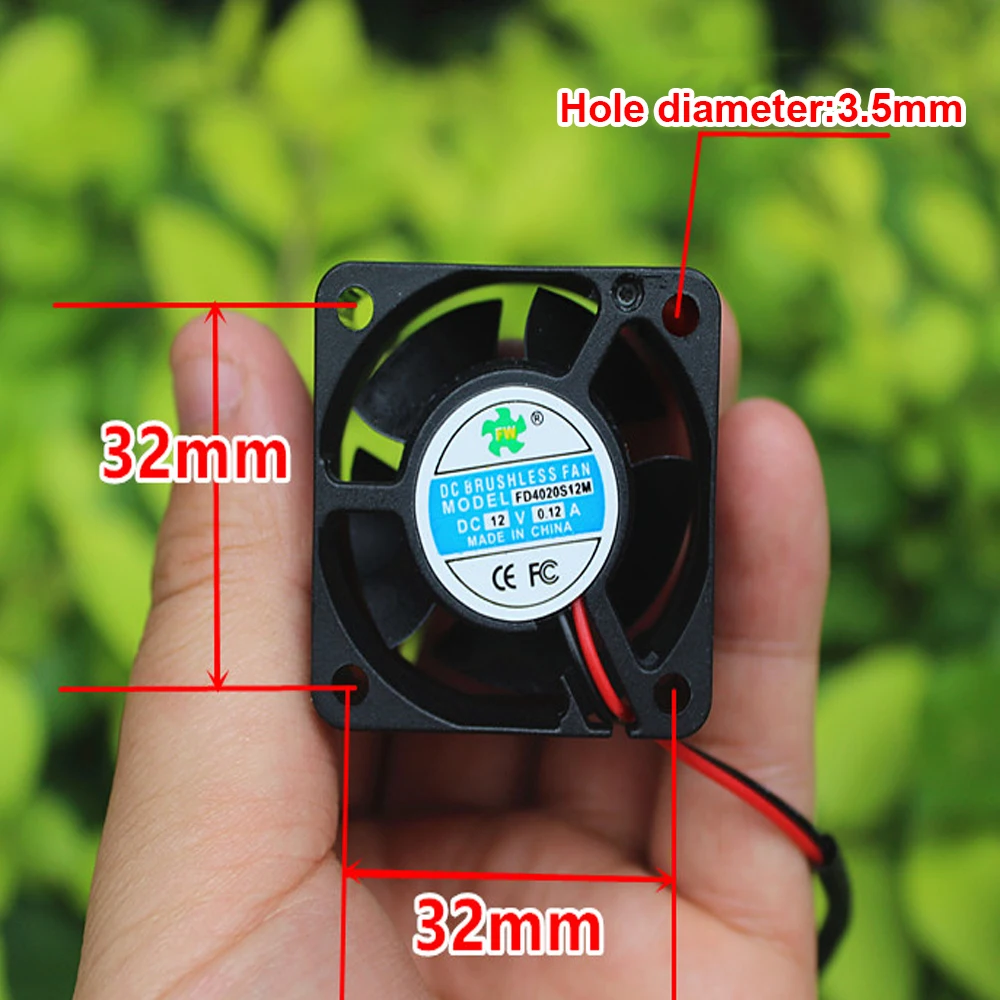 Mini 4020 Brushless Cooling Fan Exhaust Fan DC 5V-12V  9V 1.5W Large Air Volume Squre Micro 40mm*20mm Electric Fan