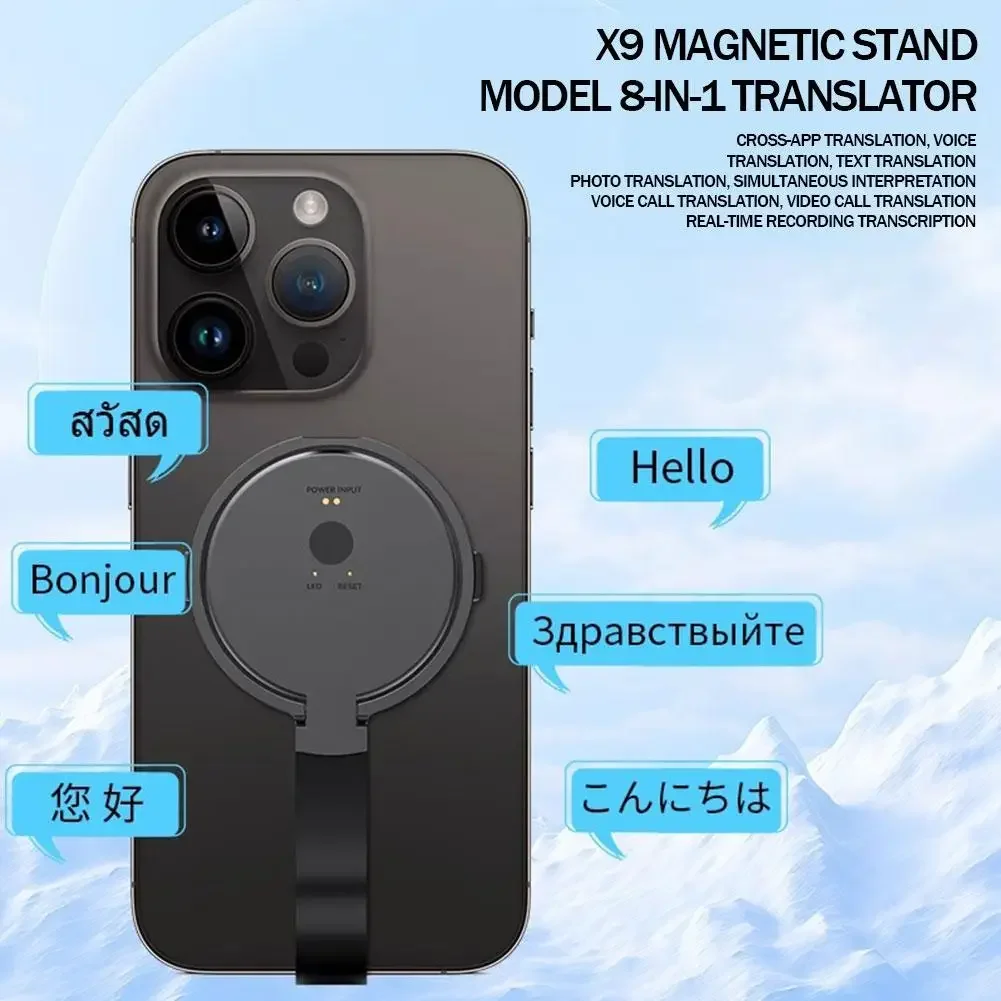 New AI Translator 138 Languages Add Magnetic Bracket APP Simultaneous Interpretation Voice Photo Offline Accurate Translation