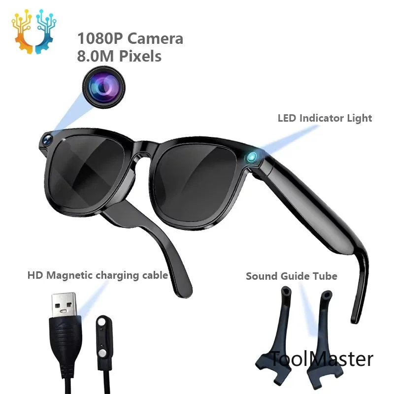 

【2026】AI Assistant 8.0MP Video Recording 1080P Camera Photo Translation Smart Real-time Interpretation ChatGPT Sunglasses For Ma