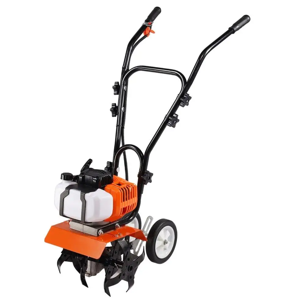 

43CC 2Stroke Garden Cultivator with 4 Steel Adjustable Front Tines for lawn Garden Field Cultivation Heavy Duty Tool