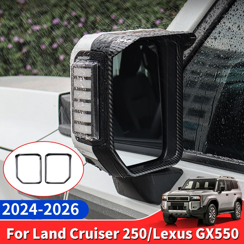 

For Land Cruiser Prado LC250 1958 Rearview mirror rain eyebrow J250 Exterior Decoration Accessories 2024-2025 Lexus GX 550