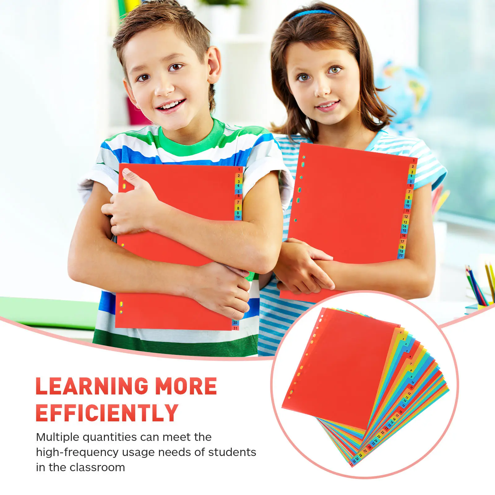 

Набор из 10 прочных разделителей для папок формата А4 из ПВХ для блокнотов, школы, офиса, планировщиков и систематизации документов