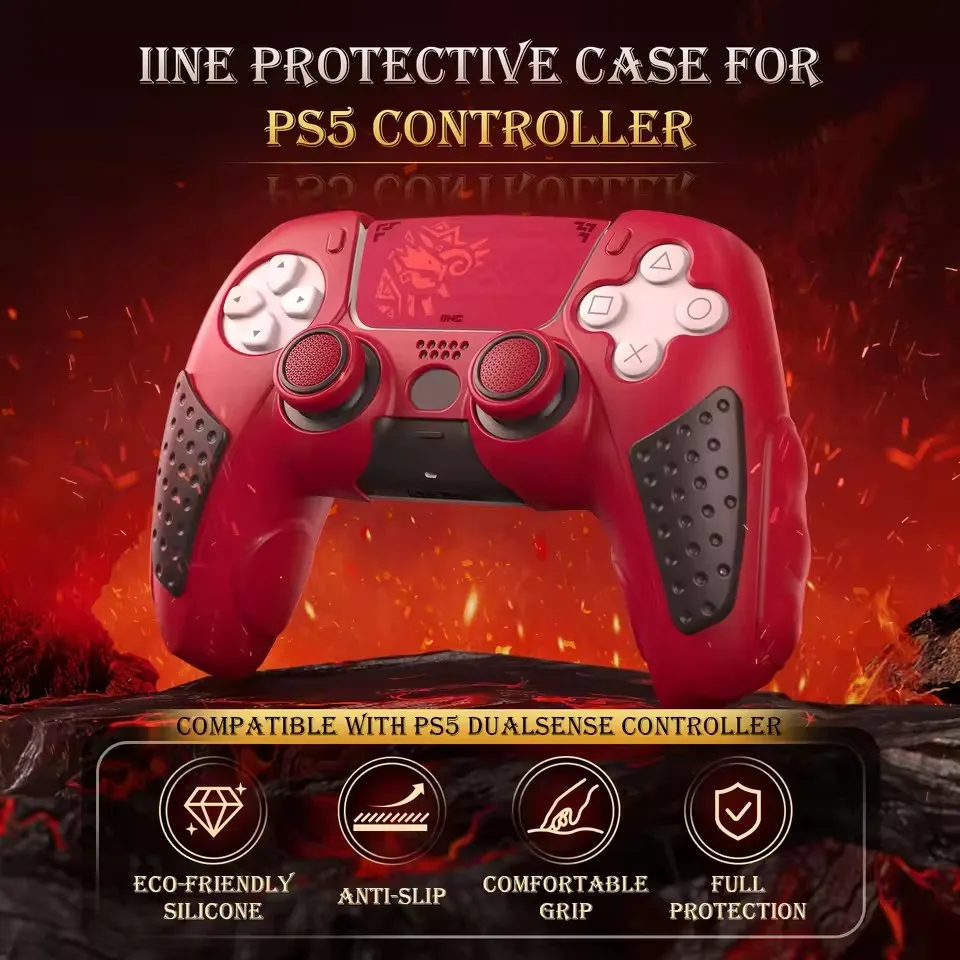 

IINE Protective Case For PS5 Controller Eco-friendly Silicone & Anti-slip &Comfortable Grip Full Protection Gamepad Shell