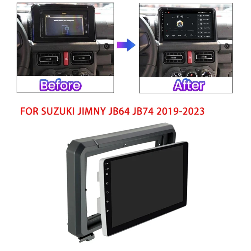 for Suzuki Jimny JB64 JB74 2019+ Dashboard Frame 9InchCar Radio Frame Multimedia Radio Panel Bracket Frame Plastic Fascia Cover