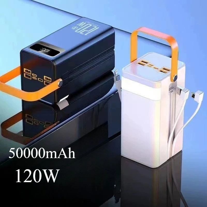 High-quality50000mAh120W  High Capacity Power Bank  Quick Charge External Battery Pack with LED Light for Phone Laptop