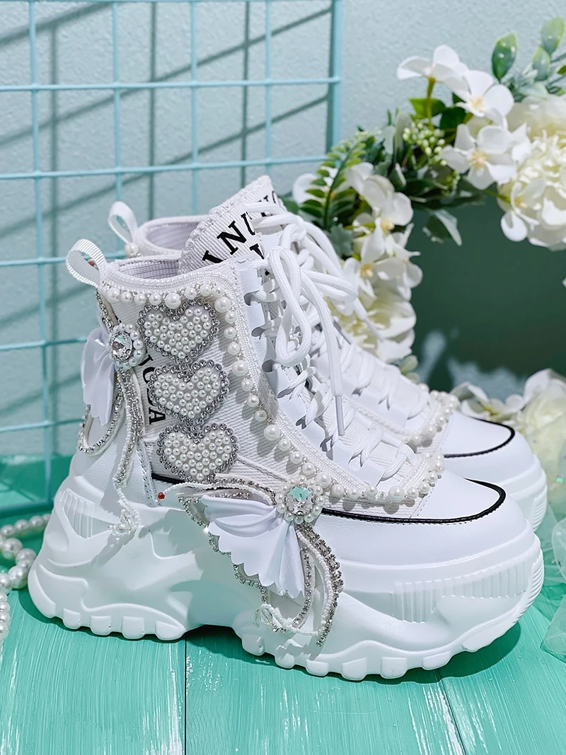 

Женский высокий топ из парусины без шнуровки Thi Bot, весна 8 см, новинка 2024 года, спортивный Dad oes, уникальный дизайн, сверхлегкий вес