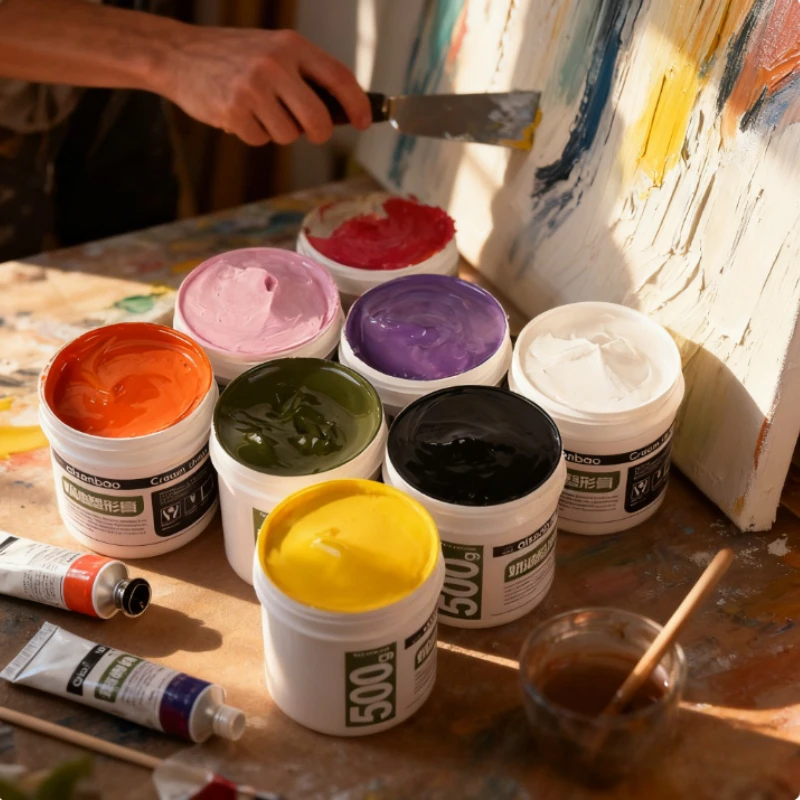 500g Oil Painting Acrylic Base Shaping Paste Cracking Agent Thickening Agent Special Resin Painting Material for Art Students