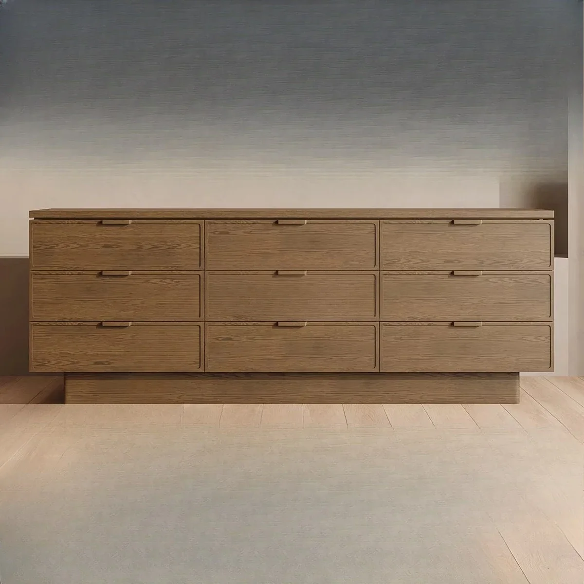 Modern American Design Bedroom Furniture Set, New Arrival in Living Room 9 Drawer Oak Dresser