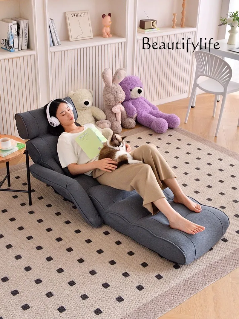 Sofa single small folding waist support sedentary recliner non-slip and non-collapse living room bedroom bay window chair