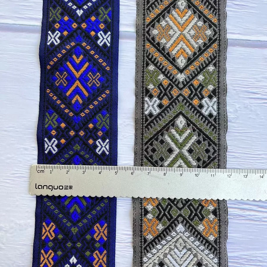 10 Yards/lot Ethnic Style Webbing Woven Jacquard Ribbon Classical For Garment Accessories LS-2191 Width 4.5-5 CM