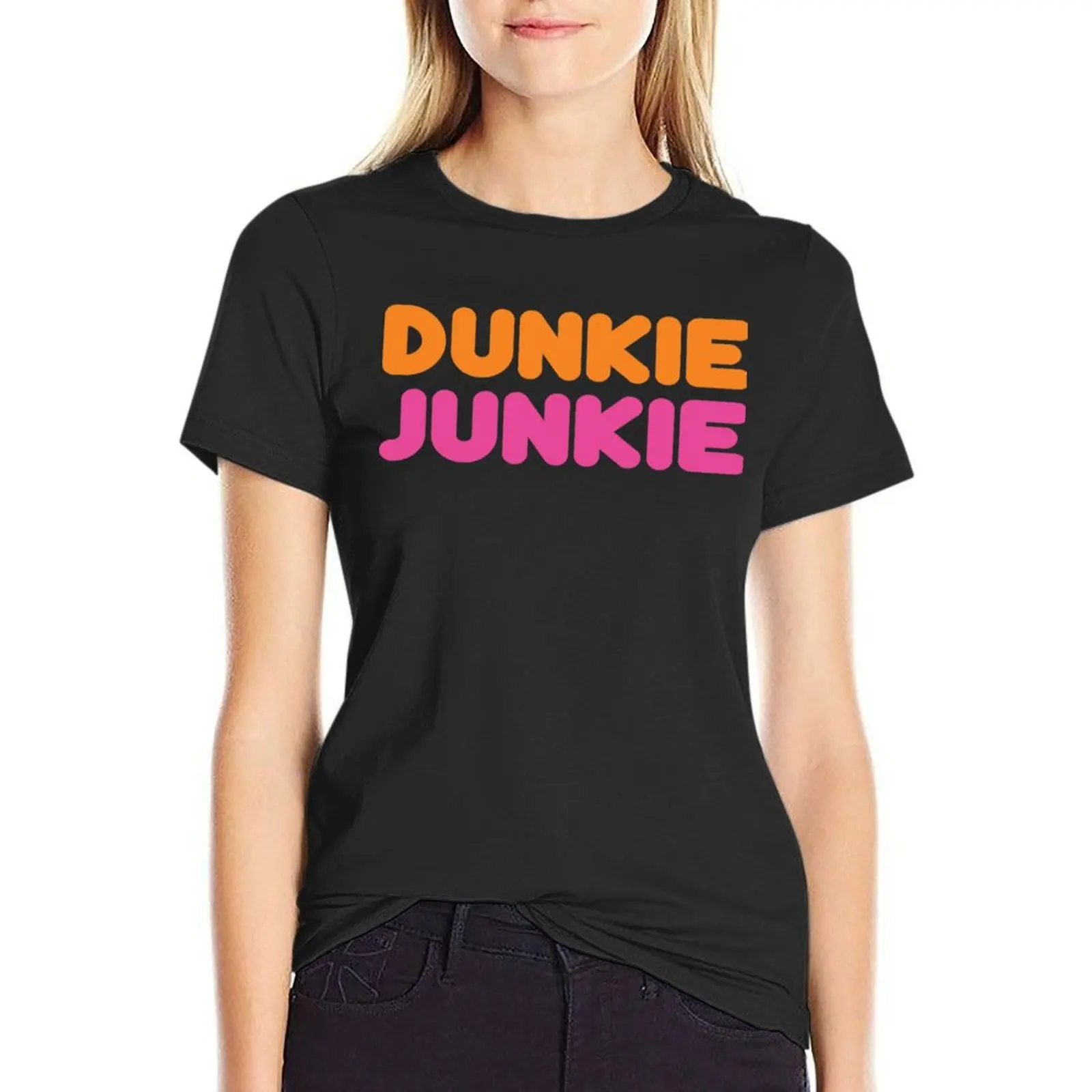 Dunkie Junkie Donut For Fans T-Shirt Female clothing Short sleeve tee blanks plain t shirts for Women