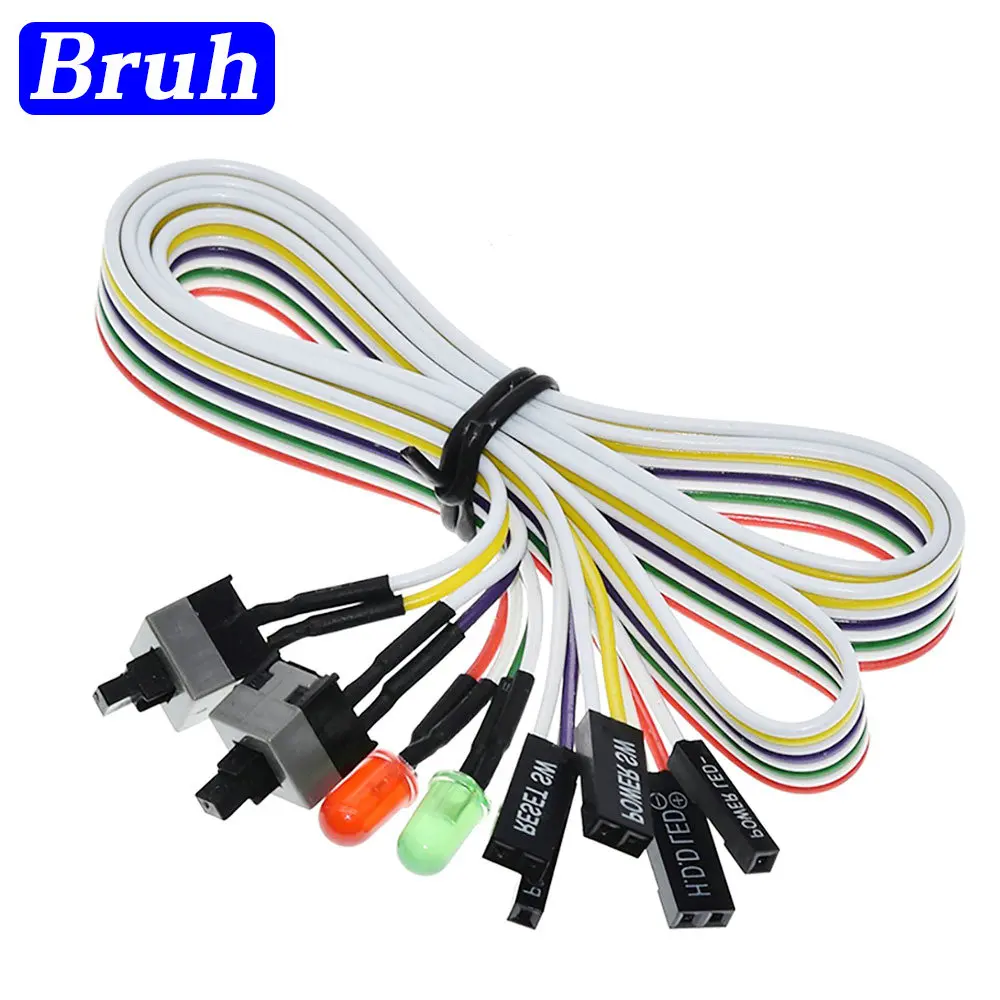 68CM Slim ATX PC Compute Motherboard Power Cable Original On/Off/Reset with LED Light PC Power Reset Switch Push Button Switch