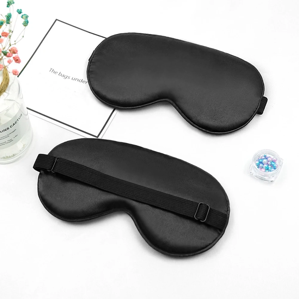 Eye Cover Imitated Silk Sleep Eye Mask Sleeping Padded Shade Patch Eyemask Blindfolds Portable Travel Eyepatch Travel Relax Rest