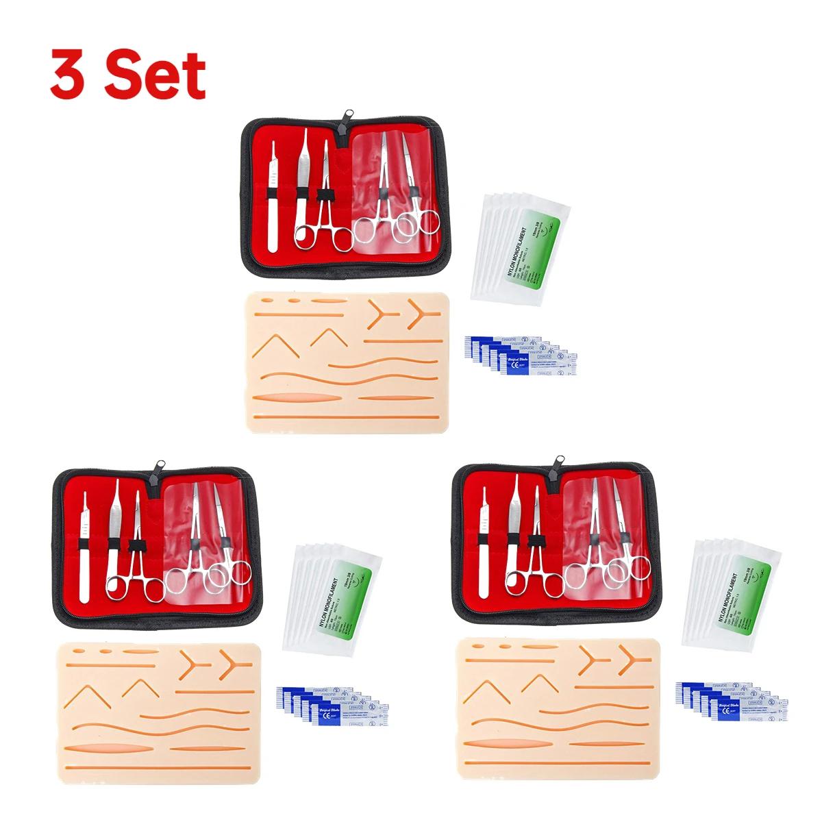 4/3/2/1Set Medische Studenten Hechten Oefenkit Chirurgische Training Met Skin Pad Model Tool Set Educatieve Lesapparatuur