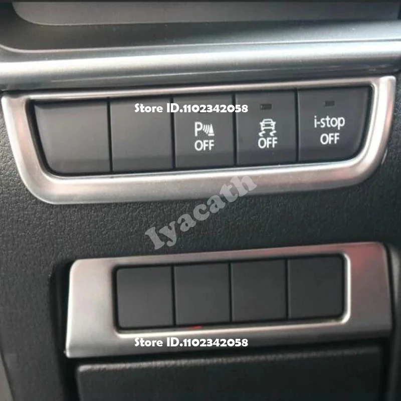 LHD for Mazda 3 Axela 2019-2023 Stainless Steel Silver Window Lift Center Console Gear Panel Inner Handle AC Vent Co-poilt Cover