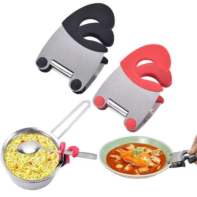 

Anti-scalding Pan Side Scoop Clamp Stainless Steel Pot Edge Shovel Clip Spoon Rests Pot Side Spatula Clip Soup Pot Fixing Clip