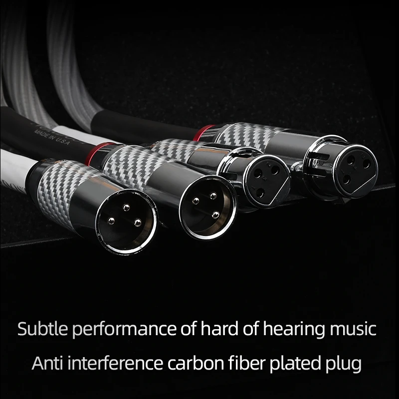 ODIN Hifi XLR Audio Cable Stereo High Purity Carbon Fiber Plated XLR Plug Male to Female for Microphone Mixer