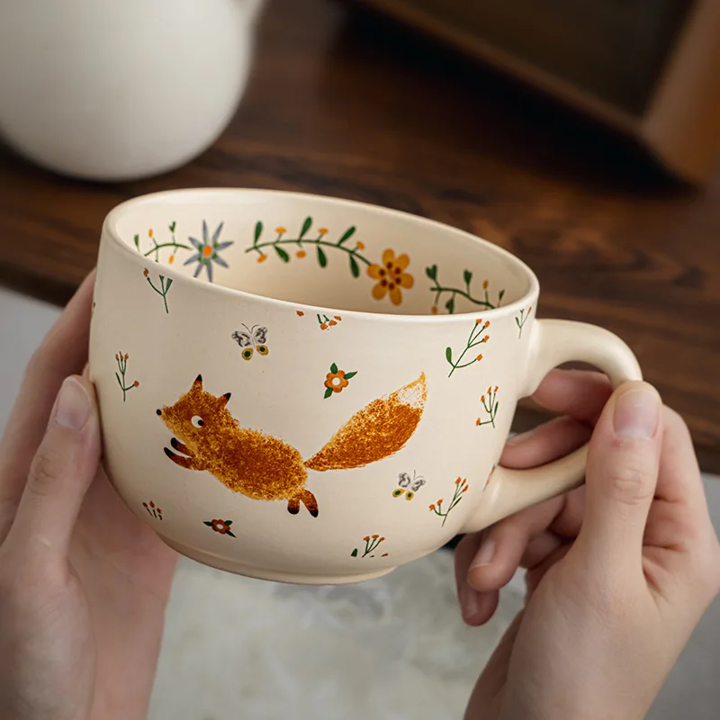 Fun Cup Creative Mug Large Oat Cup Ceramic Breakfast Cup Large Capacity Yogurt Bowl