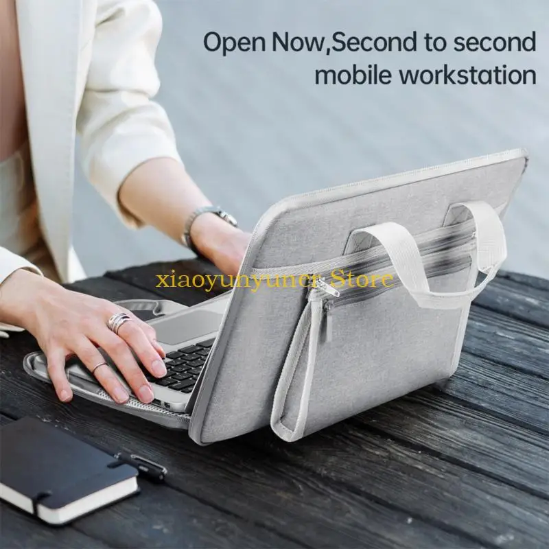 P9JB Bussiness Large Capacity Laptop Handbag for Men Women Travel Bag Notebook Bag Sleeve with Ergonomic Handle