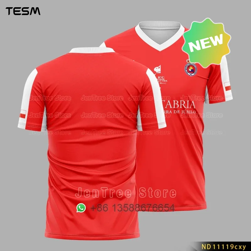 TESM-Camiseta Retro de Jersey para hombre, Top deportivo para mujer, pantalón corto informal para niños, camiseta transpirable con estampado de alta definición