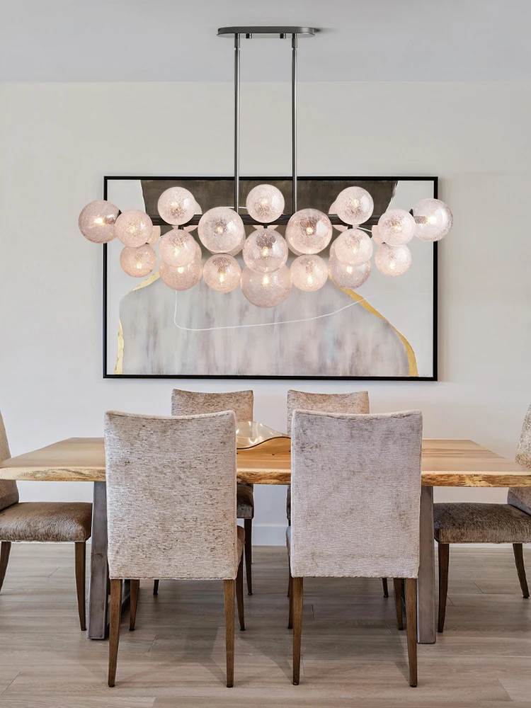 

2025 Trendy Vintage American Glass Bubble Dimmable LED Chandelier Hanging Lamps Suspension Luminaire Lampen For Dinning Room