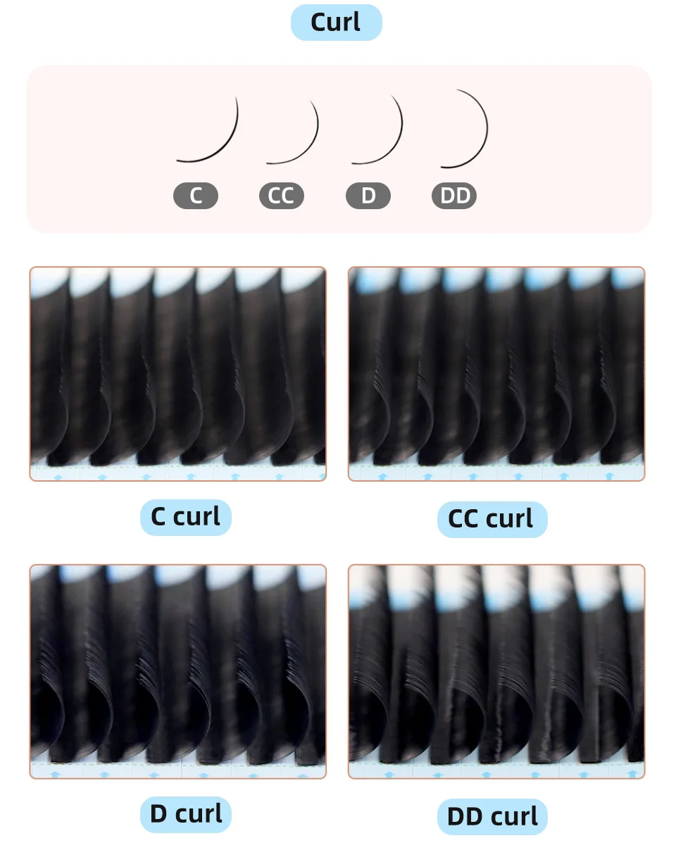 AGUUD 16 righe 5-25mm Extension ciglia individuali Faux Mink Russian Volume Lashes ciglia in Cashmere nero per Extension Makeup