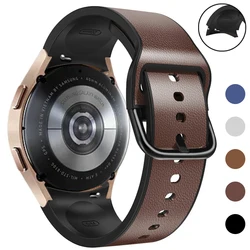 Leather Strap for Samsung Galaxy watch6 5 4 44 40mm No Gaps Band for Galaxy watch 5 pro 45mm watch 4 6 classic 43 47mm 42 46mm