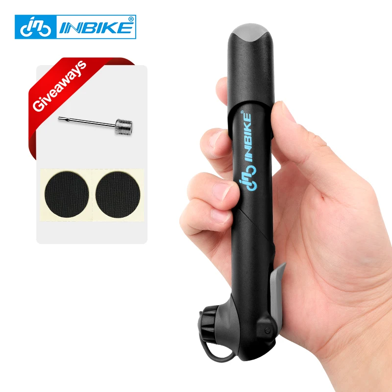 INBIKE Portable Bicycle Mini Hand Pump Cycling Air Pump Ball Toy Tire Inflator Schrader Presta Valve Inflatable MTB Mountain