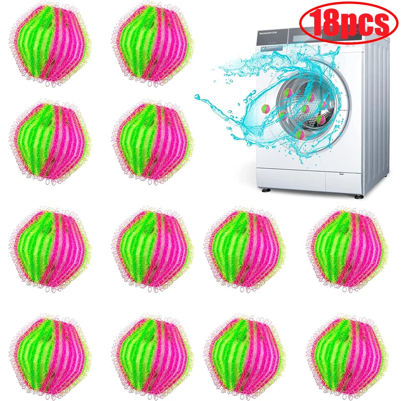 1/18Pcs Hair Remover Laundry Ball Portable Clothes Pet Lint Grab Hair Catcher Ball Washing Machine Hair Remover Cleaning Balls