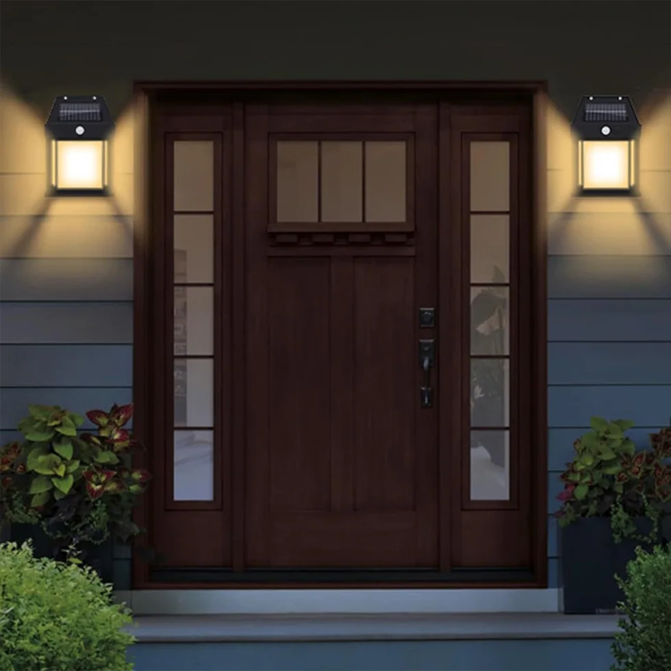 Outdoor Solar Tungsten Wall Light with Motion Sensor IP65 Waterproof LED Safety Light for Patio Outdoor Deck Porch Barn Balcony