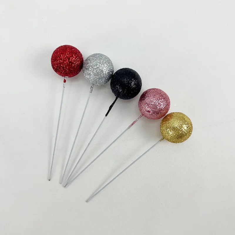 Glitzer kugeln Kuchen deckel bunte Schaum kugel Cupcake Topper Gold rot grün Kuchen Topper Bälle für Geburtstag Weihnachten Kuchen Dekorationen – Detail 27
