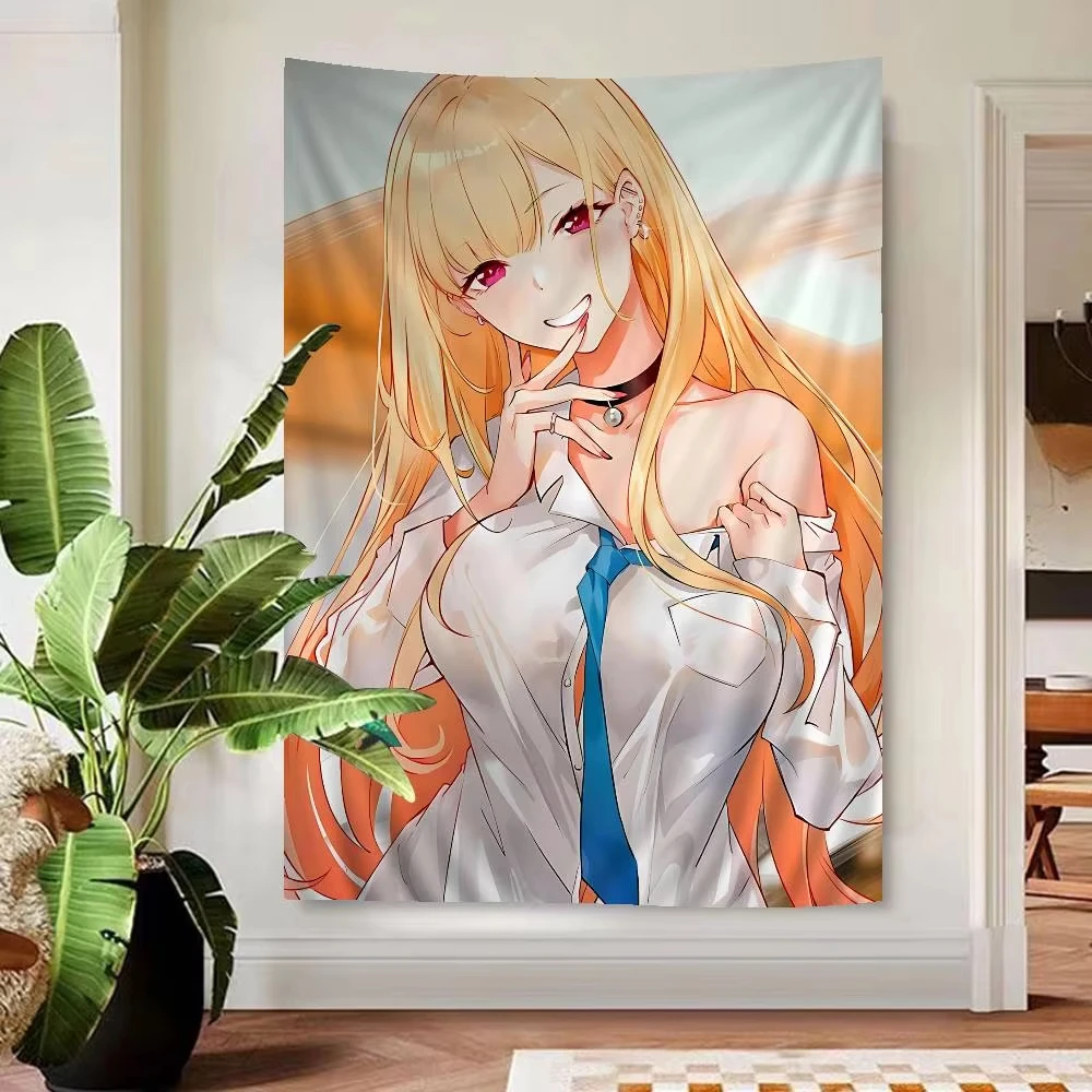 

Colorful Anime My Dress Up Darling Tapestry, Cheap Hippie Bohemian Wall Hanging with Mandala for Bedroom Living Room Dorm