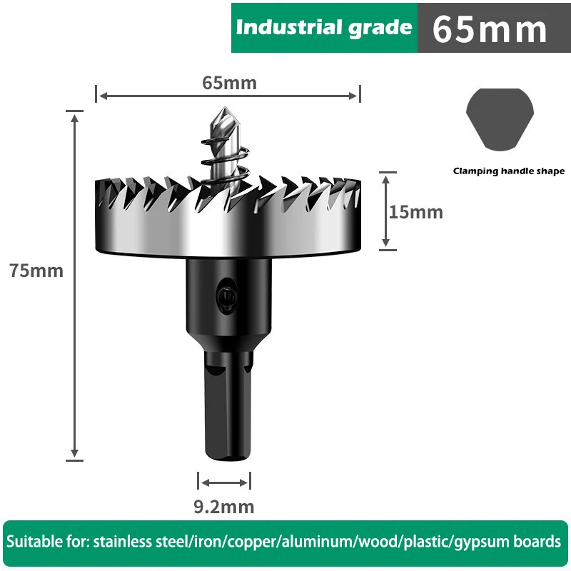 Gatenzaagset 12-100 mm harde metalen boren Zware gatopener Gatsnijder voor metaal Roestvrij staal Ijzer Hout Kunststof enz.