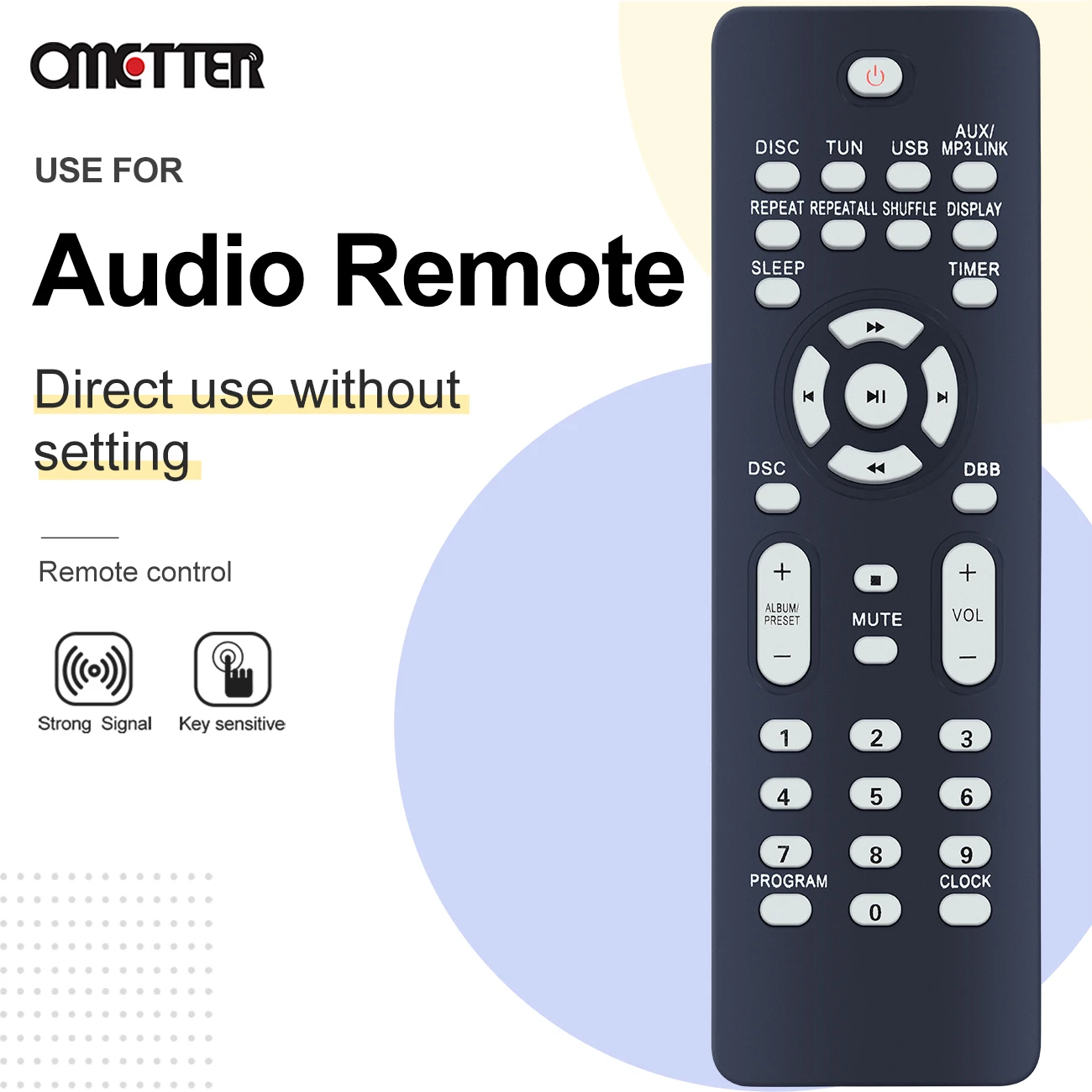 RC2023637/01 313923818211รีโมทคอนโทรลสำหรับ Philips ระบบสเตอริโอ FWM387/12