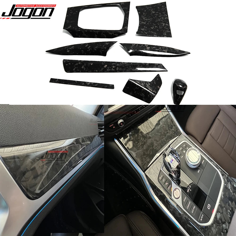 

For BMW 2 Series G42 2022 220d 220i 230i Forged Pattern Central Control Dashboard Console Gear Shift Panel Interior Cover Trim