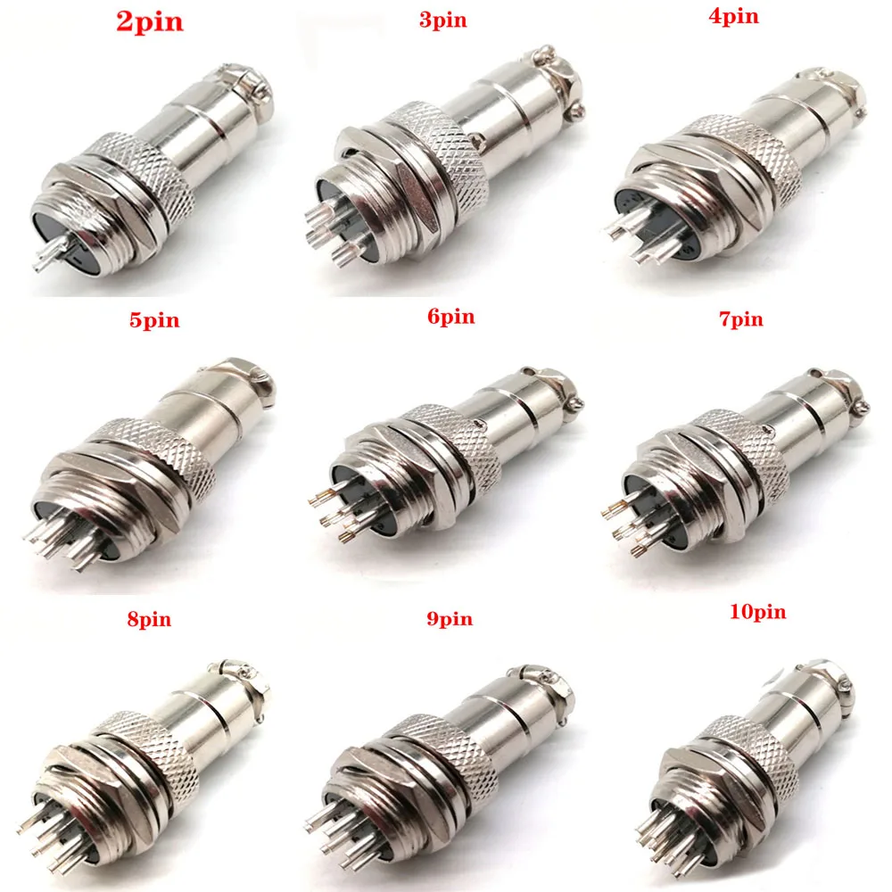 

GX16 2/3/4/5/6/7/8/9/10 Pin Male Female Butting Wire Cable Circular Aviation Socket Plug Panel Connector