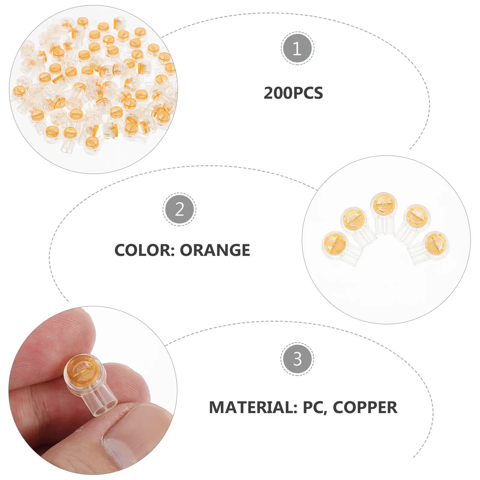 200Pcs Network Cable Connector K1 Gel-Sealed Twist Terminal Small Light Portable Air-Tight Design for Phone Wire Conductor