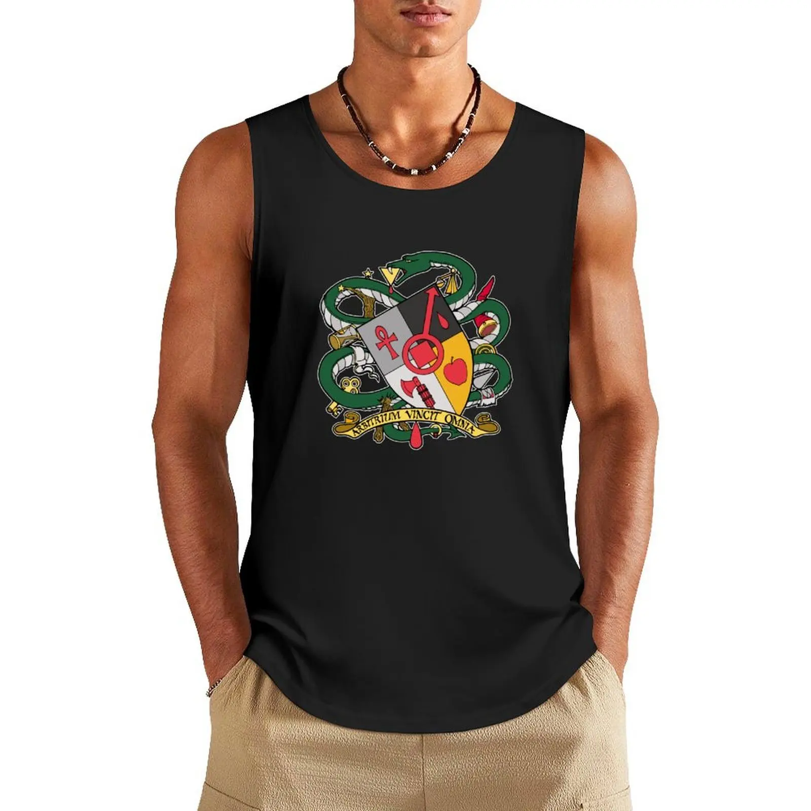 

Dark Ages Clan Shield: Tremere Tank Top Bodybuilding clothing man gym t shirt men summer clothes gym wear men